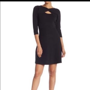 New nanette lepore very black dress 3/4 sleeve L